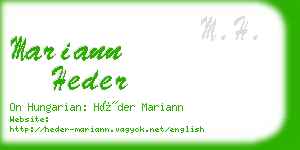 mariann heder business card